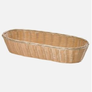 Unbranded Bread Basket Woven Oval 13"×4.5"×4" Color Cream